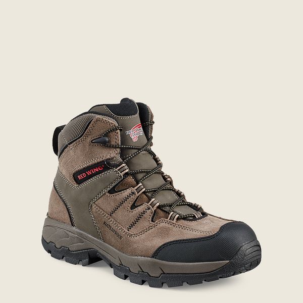 レッド ウィング(Red Wing) TruHiker - 6インチ防水安全つま先 ブーツ メンズ グレー ブラウン JP30218